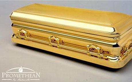 gold-plated coffin